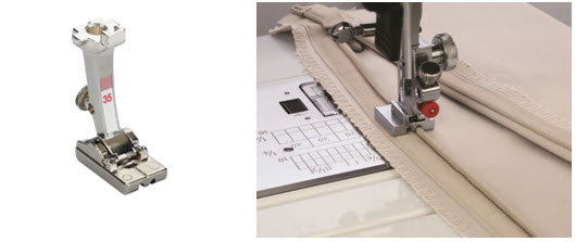 Pied presseur fermeture invisible