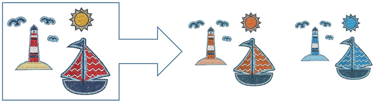 Recolorer une broderie