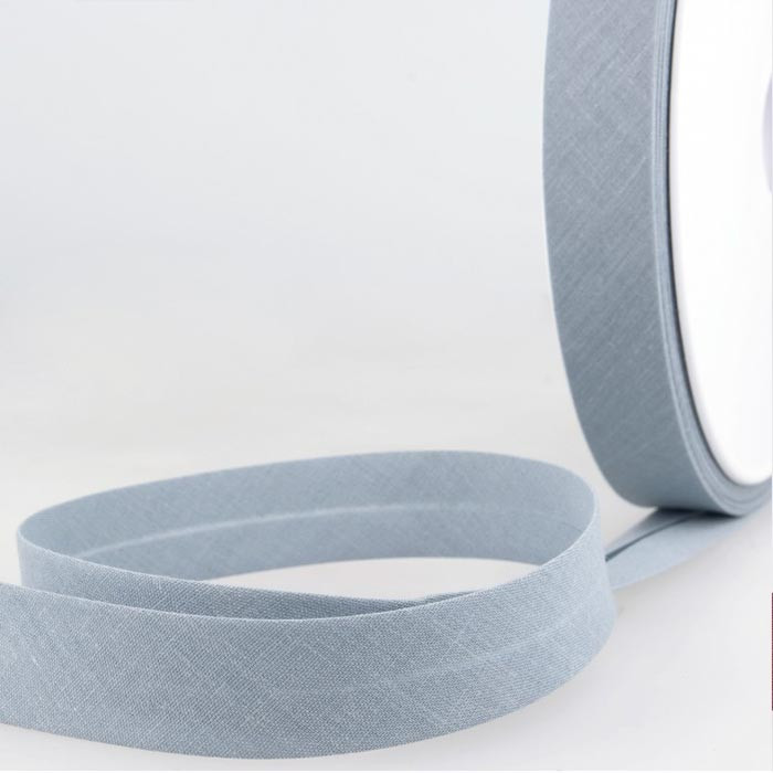 Biais étroit 20mm gris clair au mètre Biais étroit 20mm gris clair au mètre