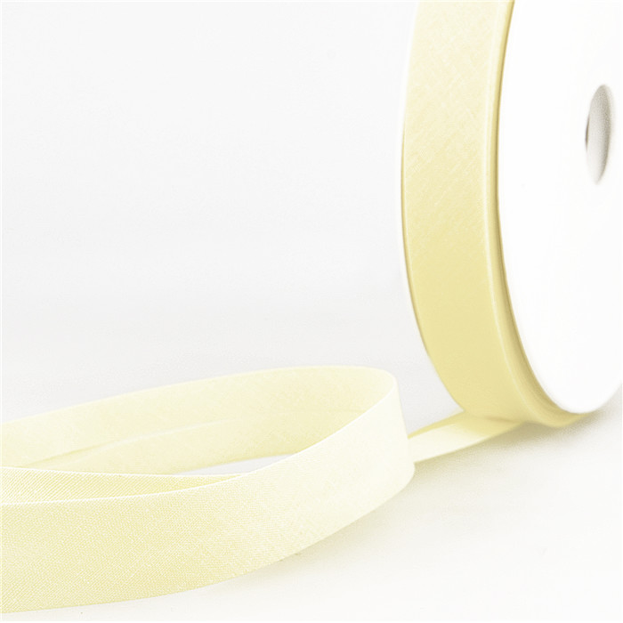 Biais étroit 20mm jaune clair au mètre Biais étroit 20mm jaune clair au mètre