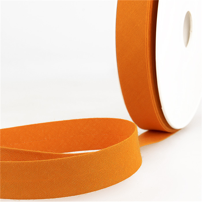 Biais étroit 20mm orange foncé au mètre Biais étroit 20mm orange foncé au mètre
