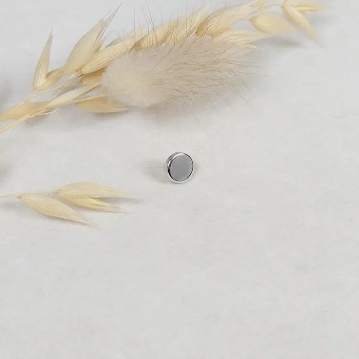 Bouton métal rond argent 6mm Bouton métal rond argent 6mm