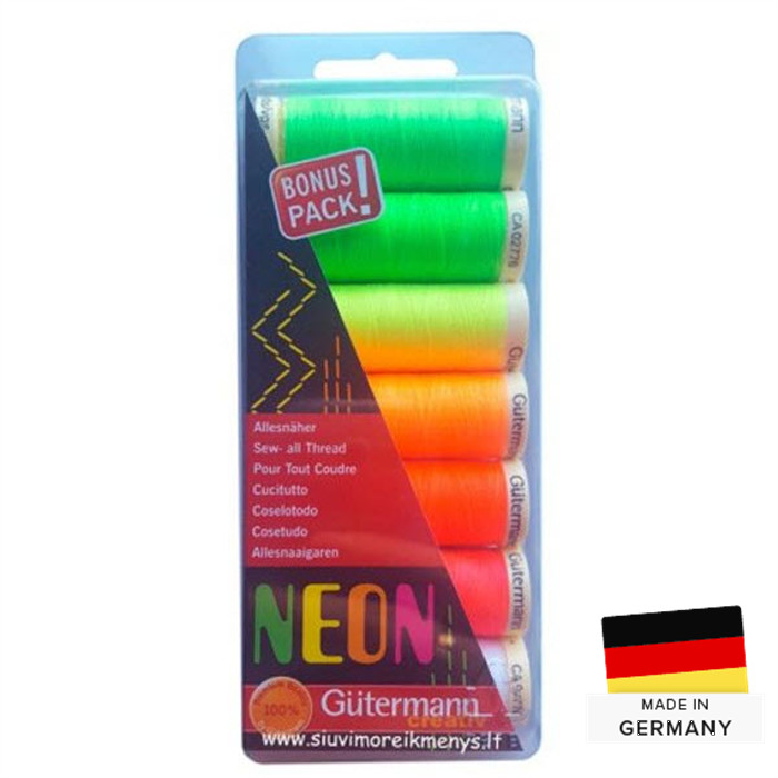 Box bobine à coudre 7 x 100m néon Box bobine à coudre 7 x 100m néon