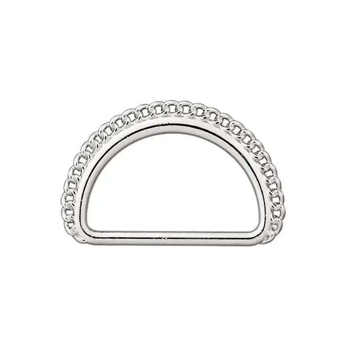 Demi-anneau métallique fantaisie 25mm argenté Demi-anneau métallique fantaisie 25mm argenté