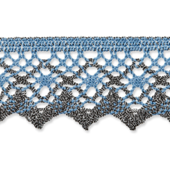 Dentelle aux fuseaux 30mm bleu, gris /m Dentelle aux fuseaux 30mm bleu, gris /m