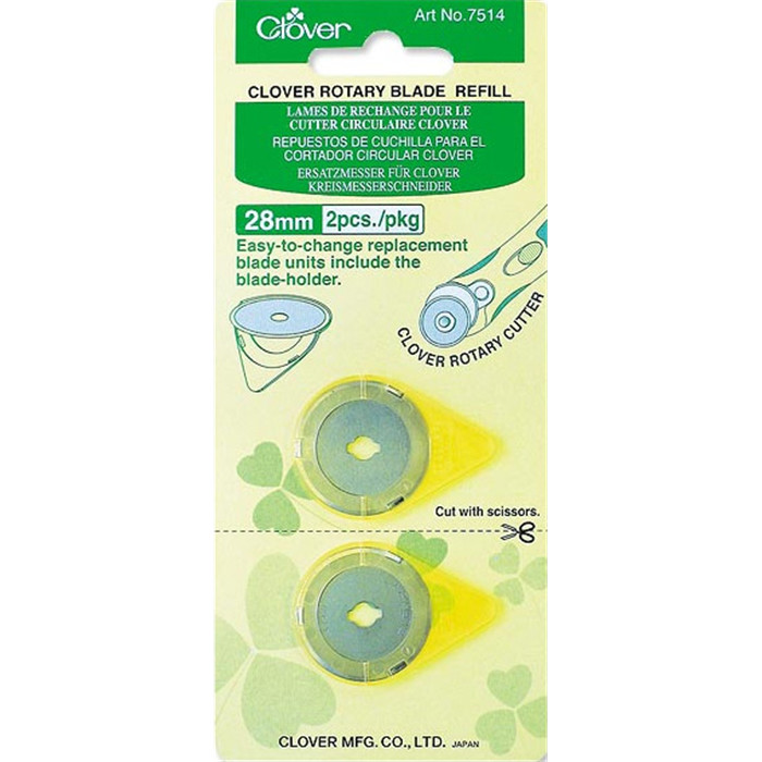 Lames (2) 28mm rechange cutter Clover Lames (2) 28mm rechange cutter Clover