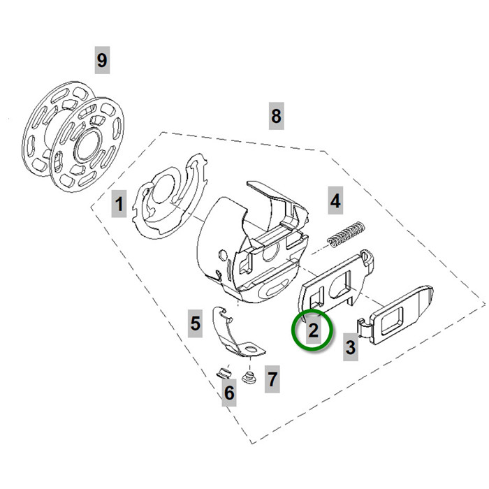 Loquet de logement canette inférieur Loquet de logement canette inférieur