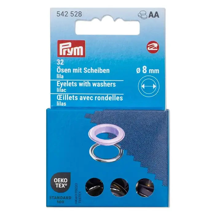 Oeillets et rondelles 8mm lilas Prym Oeillets et rondelles 8mm lilas Prym