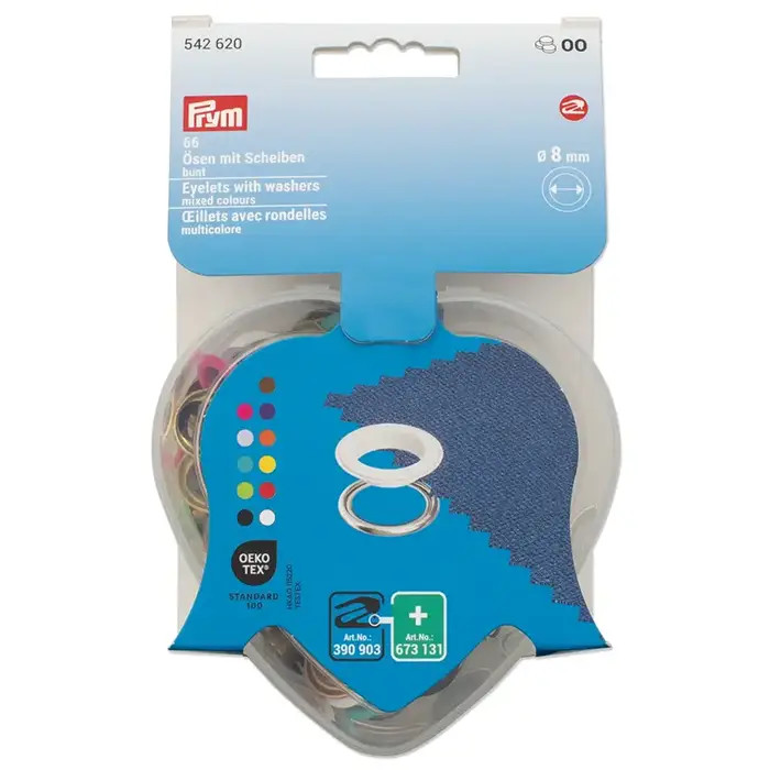 Oeillets et rondelles 8mm multicolore Prym Oeillets et rondelles 8mm multicolore Prym