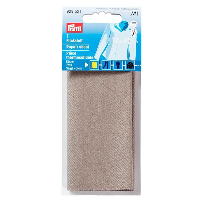 Pièce thermocollante coton 12x45cm taupe Prym Pièce thermocollante coton 12x45cm taupe Prym