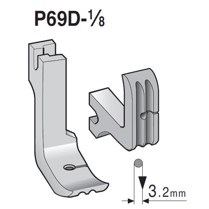 Pied double passepoil, perles P69D 1/8" (3,2mm) Pied double passepoil, perles P69D 1/8" (3,2mm)