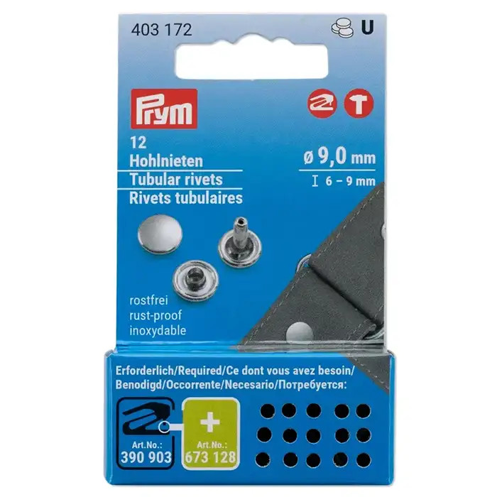 Rivets tubulaires argent (12pcs) D:9mm 6-9mm Prym Rivets tubulaires argent (12pcs) D:9mm 6-9mm Prym