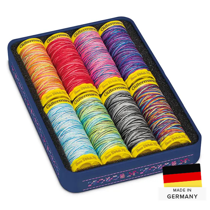 Set de 8 fils à coudre Gutermann 70m Deco Stitch Set de 8 fils à coudre Gutermann 70m Deco Stitch