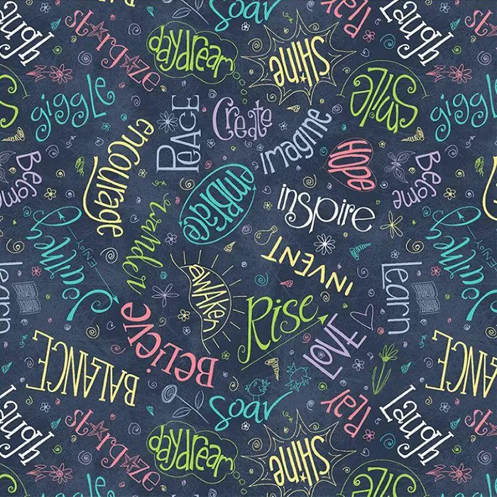 Tissu 100% coton "noteworthy" Navy 110cm par 50cm Tissu 100% coton "noteworthy" Navy 110cm par 50cm