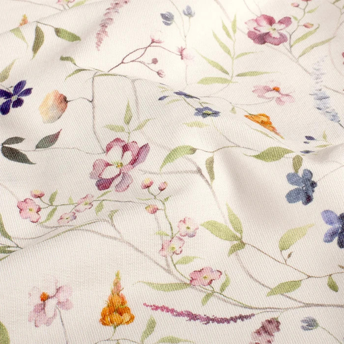 Tissu French Terry motif fleuri 150cm par 50cm Tissu French Terry motif fleuri 150cm par 50cm